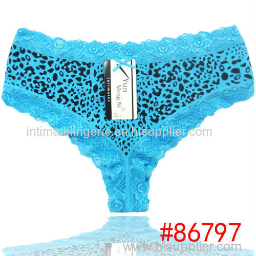 2014 New cheeky panties lace trim boyleg women underwear short pants stretch cotton lady brief