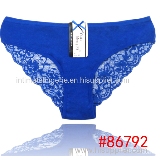 2014 New pretty laced lady bikini panties lady brief stretched cotton short pants