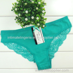 2014 New pretty laced lady bikini panties lady brief stretched cotton short pants women underwear lingerie intimate sexy