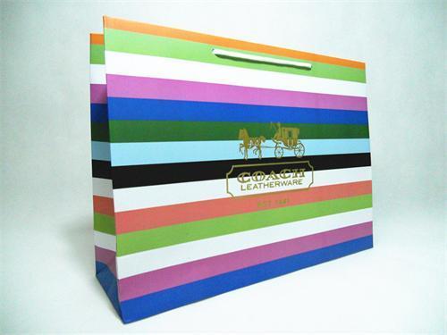 square colorful stripe handle bags