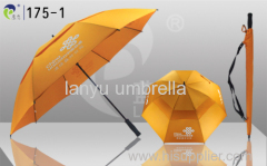 Straight golf umbrellas with customized logos aluminum shaft and handle windproof all over print