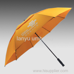 Straight golf umbrellas with customized logos aluminum shaft and handle windproof all over print