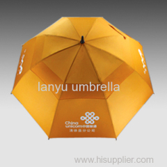 Straight golf umbrellas with customized logos aluminum shaft and handle windproof all over print