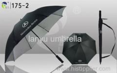 Straight Golf Umbrellas Customized Logos Nylon UV-coated Fabric Windproof Stronger Promo Gifts
