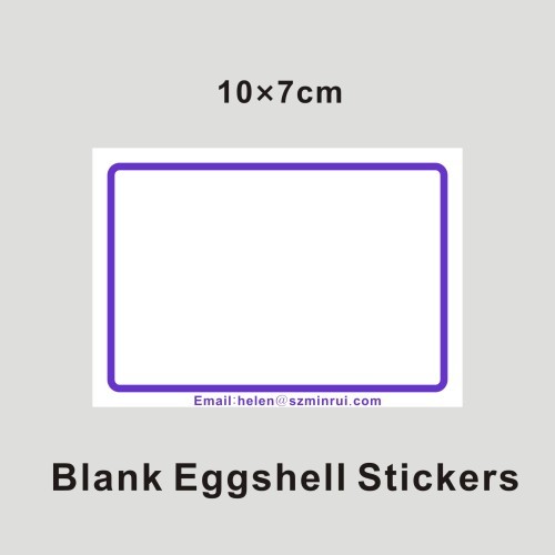 writable blank with blue borders eggshell stickers