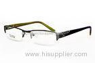 OEM Rectangle Eyeglasses Frames For Women , Half Rim Black And Green Color Custom