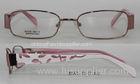 Red / Pink Rectangle Optical Glasses Frames For Women Stylish , Stainless Steel Full Rimmed