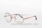 Retro Round Metal Optical Frames For Girls / Boys Stylish , Gold Color