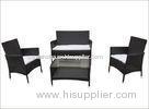 Custom White Garden Furniture / Rattan Garden Dining Sets With UV Resistance
