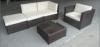 Waterproof 5 Pcs Set Rattan Garden Sofa With Polyester / Black Rattan Garden Furniture
