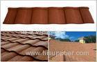 Wave / Double Roman Roof Tiles / Aluminum - Zinc Coating Stone Chip Coated Steel Roofing Tile