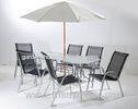 Outdoor Steel Folding Leisure Chairs / Textilene Chair With Table Set