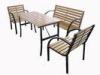 Hard Wood Garden Bench Set / Natural Color Beer Table Set With Assemble