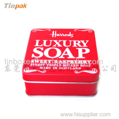 square embossed metal soap tins