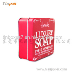 square embossed metal soap tins