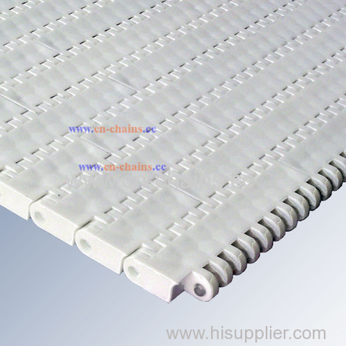 E20 plastic conveyor belt with 20mm pitch used in snack packing industry