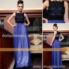 manufacturer supplying spaghetti chiffon blue and black formal evening gowns free shipping