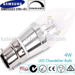 B22 Bayonet Cap 4W LED Candle Bulb for Chandelier