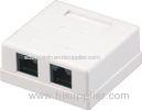 Surface Mount Box Dual Port RJ45 Network Keystone Jack with Ethernet or Telephone port