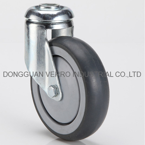 Light duty casters with bolt hole fitting,wheel with thermoplastic rubber tread