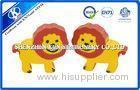 Cartoon Animal Promotional TPR Kids Erasers 3cm 1.2cm Red and Yellow Lion shaped