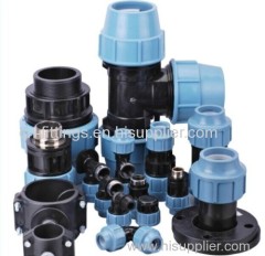 pp reducing tee compression fittings with pn16