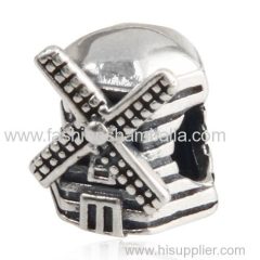 Antique Sterling Silver European Style Windmill Charm Beads