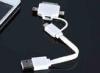 White Powered 4 in 1 Micro USB Charger Cable , Iphone Lightning To USB Cable