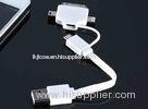 White Powered 4 in 1 Micro USB Charger Cable , Iphone Lightning To USB Cable