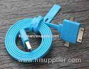 Blue Flat Multifunction USB Cable , IPhone 5 / SAMSUNG Mobile Phone Data Cable