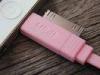 Pink 2 In 1 Cell Phone USB Cable 100cm , IPhone Micro Usb Charging Data Cable
