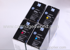 HP 124A (Q6000-6003A) Color Original LaserJet Toner Cartridges 4 pack