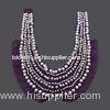 Purple Applique Fabric Bead Collar 22cm x 25cm for Decorative femal dress