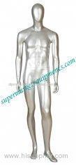 Silver Standing Mannequins Dress Form Glossy Fiberglass Full-length