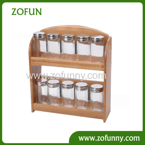 Restaurant bamboo spice rack