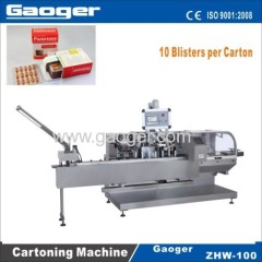 Automatic cartoning machine for blister packing