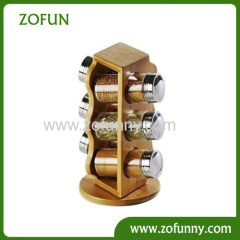 revolving bamboo spice rack