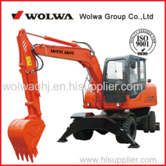 Hydraulic wheel excavator 8 ton with bucket grapple for sale