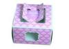 Plastic Window Recycled Paper Boxes , Purple Portable Birthday Cake Box