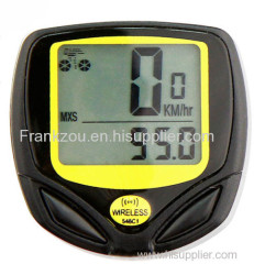 Wireless LCD Bicycle Bike Computer Speedo Odometer Waterproof Speedometer Yellow