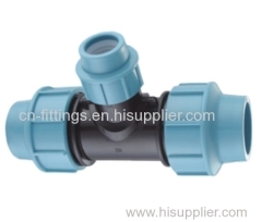 pp reducing tee compression fittings with pn16