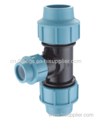 pp reducing tee compression fittings with pn16