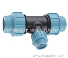 pp reducing tee compression fittings with pn16