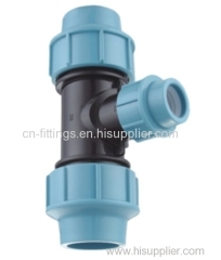 pp reducing tee compression fittings with pn16