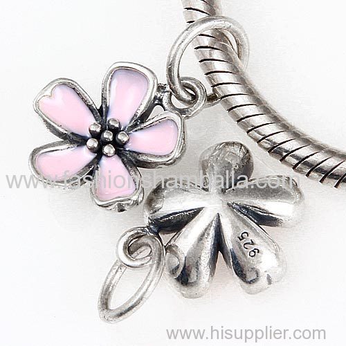 Sterling Silver Pink Cherry Blossom Pendant Wholesale