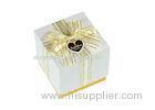 Jewelry Gift Box Two Pieces Cardboard White & Yellow Gift Box For Jewelry