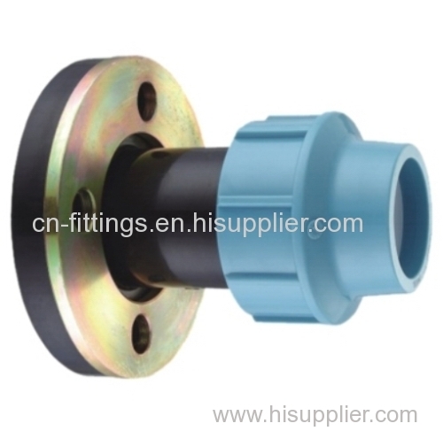 pp flange with steel compression fittings