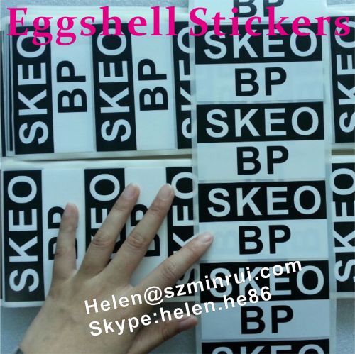 strong adhesive destructible vinyl eggshell sticker