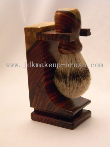 Hand turned shaving brush with stand