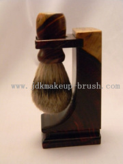 Hand turned shaving brush with stand